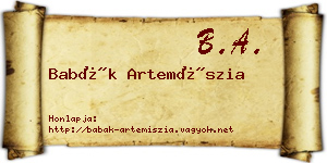 Babák Artemíszia névjegykártya